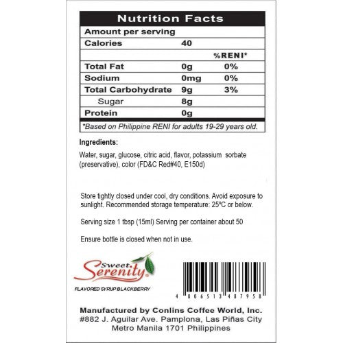 Blackberry Flavored Syrup