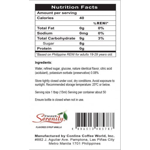 Vanilla Flavored Syrup