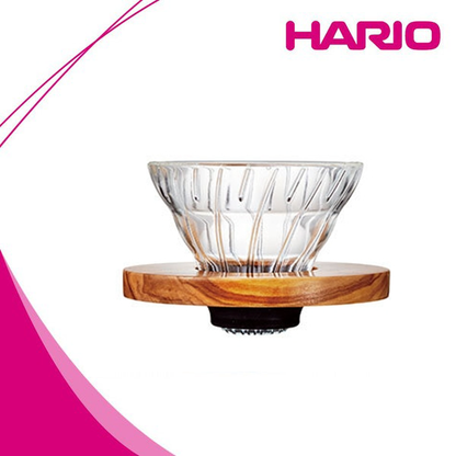 Hario V60 Glass Dripper Olive Wood